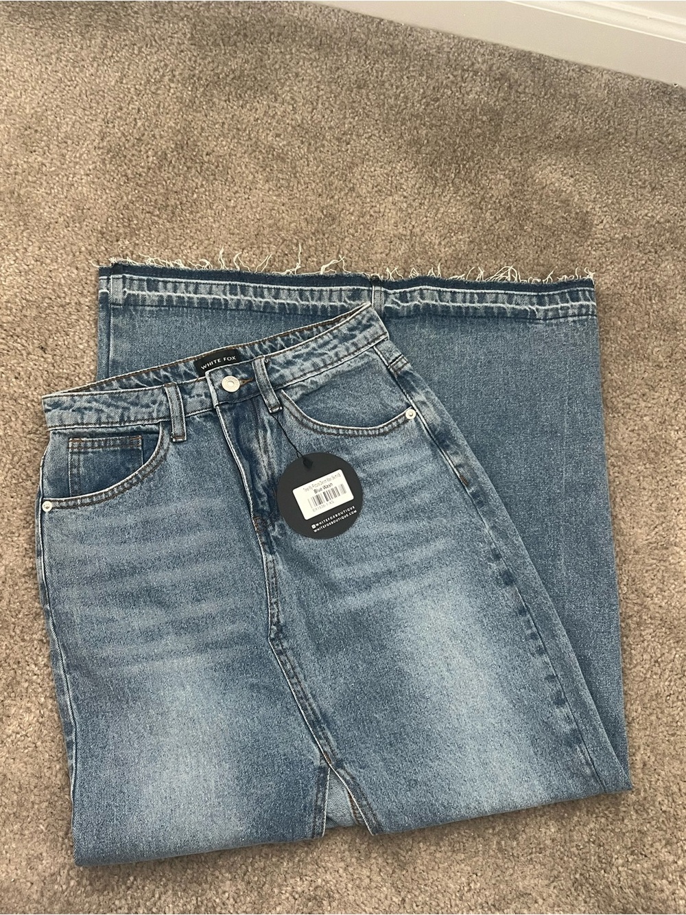 White Fox Denim Skirt